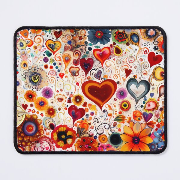 Item preview, Maximalist Psychedelic Heart Saint Valentine's Day - Vibrant Doodle Flower Love Art Print designed and sold by DesignArtist.ia.
