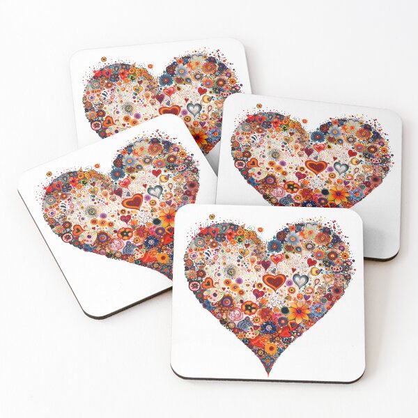 Item preview, Maximalist Psychedelic Heart Saint Valentine's Day - Vibrant Doodle Flower Love Art Print designed and sold by DesignArtist.ia.
