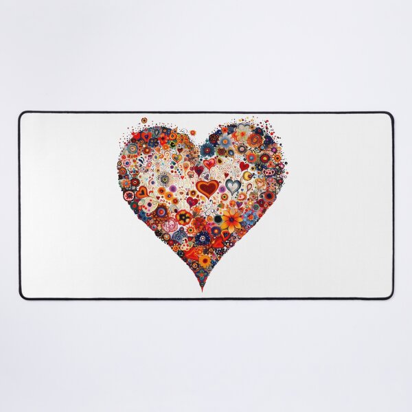 Item preview, Maximalist Psychedelic Heart Saint Valentine's Day - Vibrant Doodle Flower Love Art Print designed and sold by DesignArtist.ia.