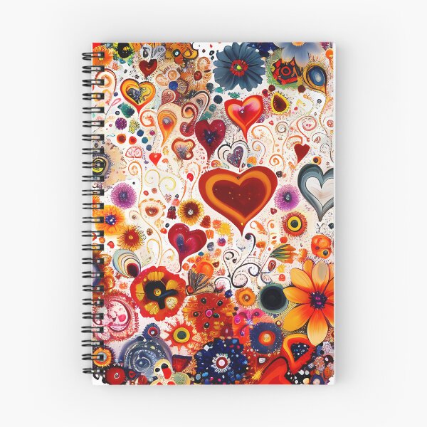 Item preview, Maximalist Psychedelic Heart Saint Valentine's Day - Vibrant Doodle Flower Love Art Print designed and sold by DesignArtist.ia.