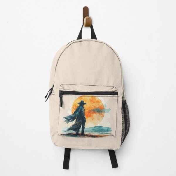 Item preview, Lonely Cowboy at Sunset – Western Aesthetic Watercolor Illustration by Negartv designs designed and sold by NegarTv Designs.