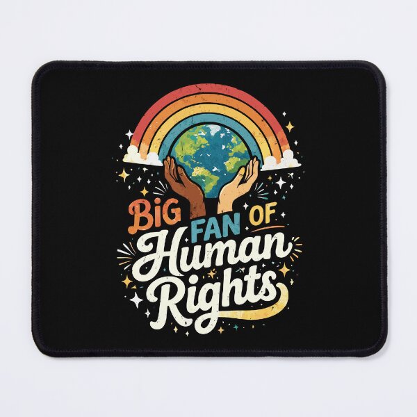 Item preview, Big Fan Of Human Rights - Retro 70s Earth & Rainbow Activism designed and sold by WavesStation.