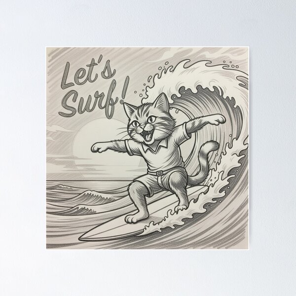 Item preview, Cat surf  designed and sold by UrbanView.