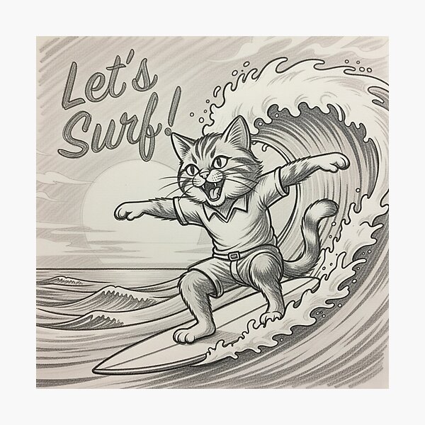 Item preview, Cat surf  designed and sold by UrbanView.