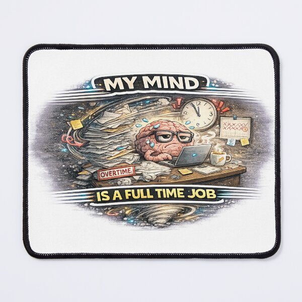Item preview, My Mind Is a Full Time Job Funny Anxiety ADHD Quote designed and sold by FeralMindStudio.
