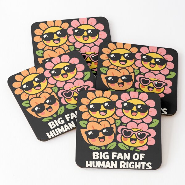 Item preview, Big Fan of Human Rights - Kawaii Retro Flower Power designed and sold by WavesStation.