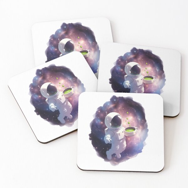 Item preview, Astronaut Drinking Matcha - Japanese Green Tea Space Art designed and sold by Ink Dynasty.