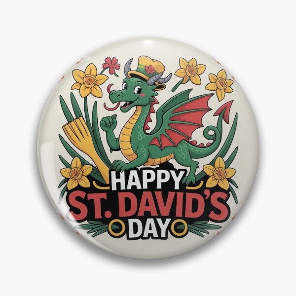 Item preview, Happy St. David's Day Cute Green Dragon – Welsh Daffodil Celebration   designed and sold by Midnight Veil Designs.