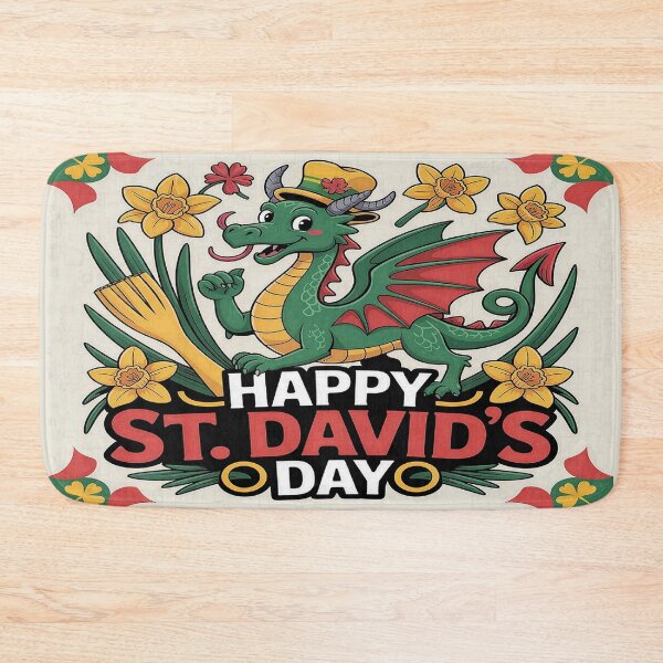 Item preview, Happy St. David's Day Cute Green Dragon – Welsh Daffodil Celebration   designed and sold by Midnight Veil Designs.
