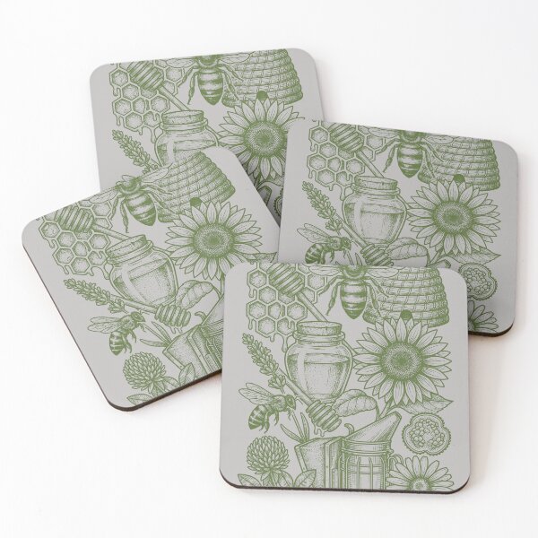 Item preview, Sage Green Botanical Bee - Vintage Herbology Chart designed and sold by DigitalGlade.