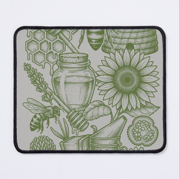 Item preview, Sage Green Botanical Bee - Vintage Herbology Chart designed and sold by DigitalGlade.