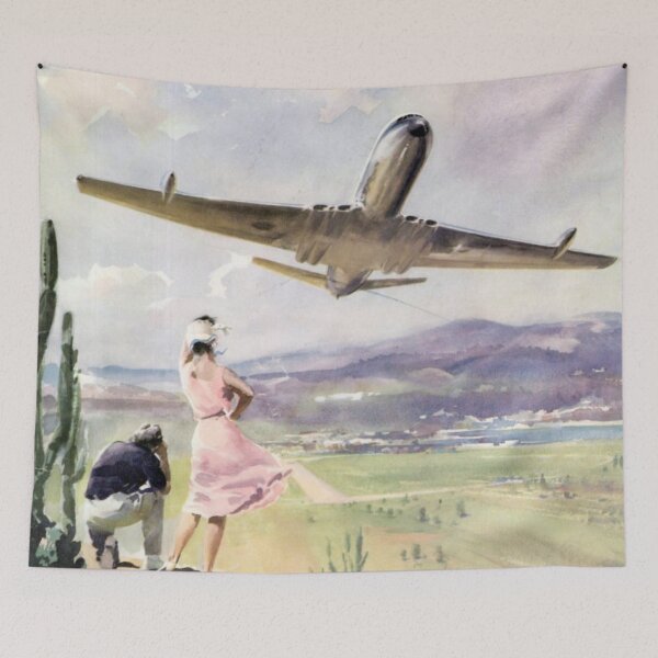 Item preview, De HAVILLAND DH106 COMET vintage aviation art poster designed and sold by PilotandPlane.