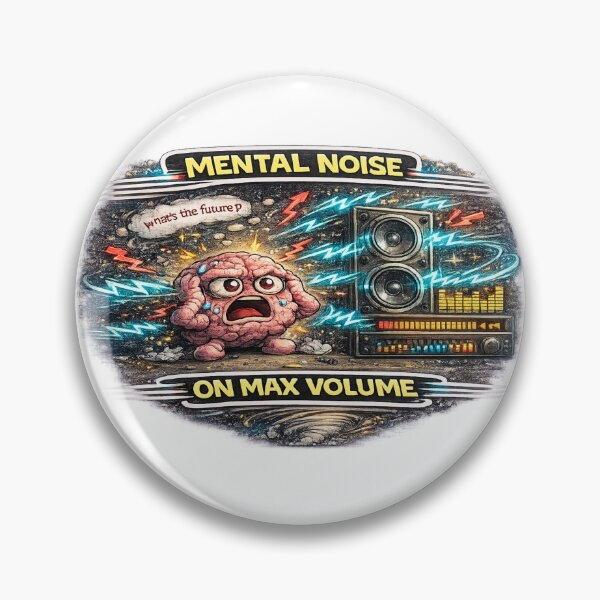 Item preview, Mental Noise on Max Volume Funny Anxiety Overthinking Meme designed and sold by FeralMindStudio.