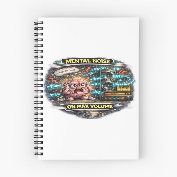 Item preview, Mental Noise on Max Volume Funny Anxiety Overthinking Meme designed and sold by FeralMindStudio.