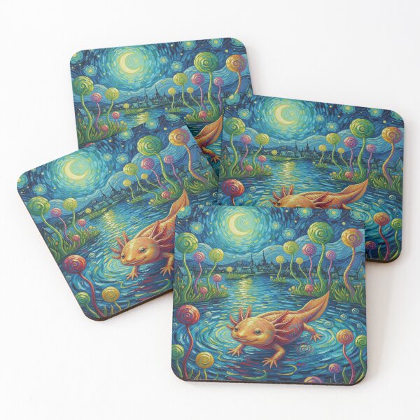 Item preview, Axolotl Starry Night designed and sold by MEMERY MUSEUM.