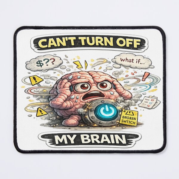 Item preview, Cant Turn Off My Brain Funny Anxiety ADHD Meme Quote designed and sold by FeralMindStudio.