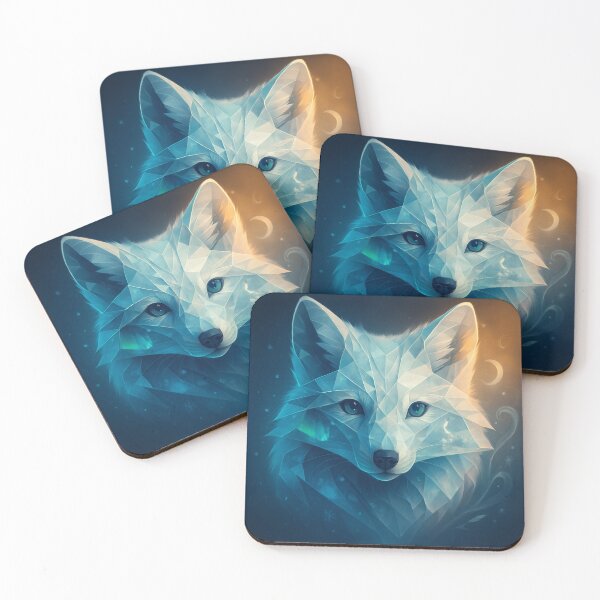 Item preview, Arctic Wolf Art – Arctic Spirit in Crystal Geometry designed and sold by GeoWild Designs.