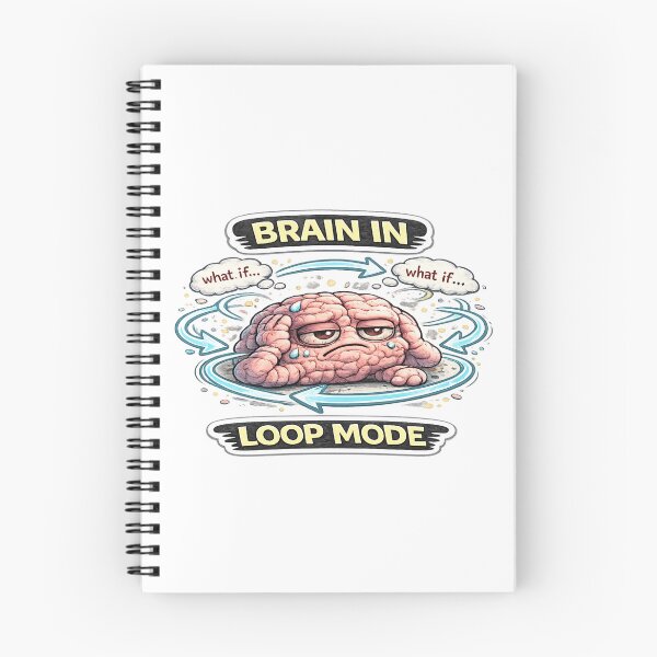 Item preview, Brain in Loop Mode Funny Overthinking Anxiety Meme Design designed and sold by FeralMindStudio.