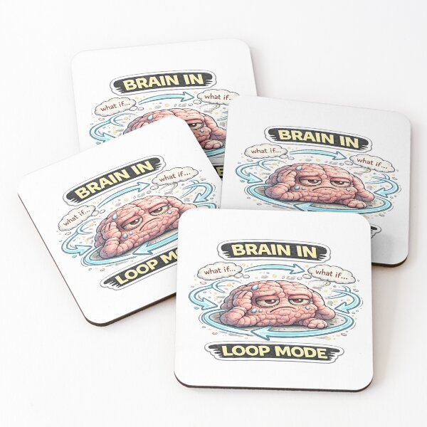 Item preview, Brain in Loop Mode Funny Overthinking Anxiety Meme Design designed and sold by FeralMindStudio.