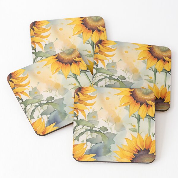 Item preview, Botanical Watercolor Sunflower Seamless Pattern – Sunshine Floral Repeat designed and sold by sana designer.