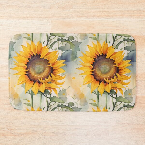Item preview, Botanical Watercolor Sunflower Seamless Pattern – Sunshine Floral Repeat designed and sold by sana designer.