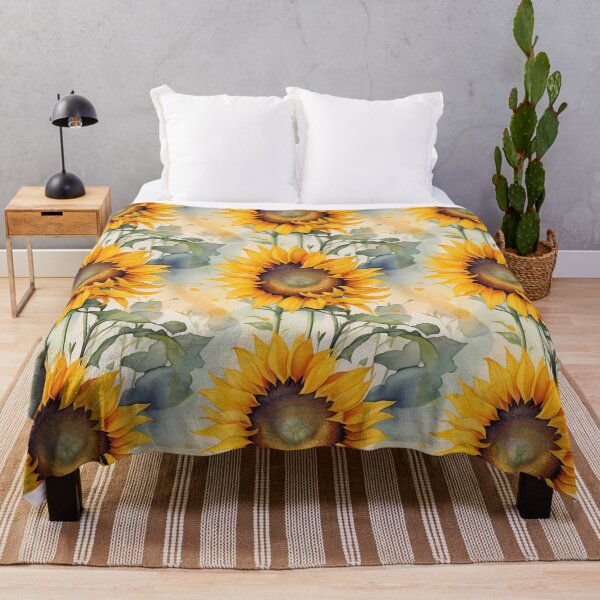 Item preview, Botanical Watercolor Sunflower Seamless Pattern – Sunshine Floral Repeat designed and sold by sana designer.
