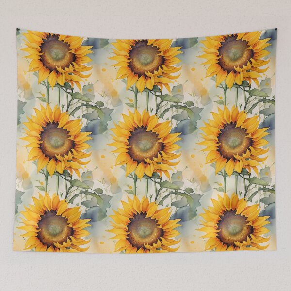 Item preview, Botanical Watercolor Sunflower Seamless Pattern – Sunshine Floral Repeat designed and sold by sana designer.