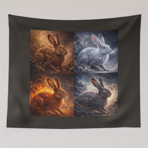 Artikelvorschau, Brauner Hase – Elementargeister der Erde, des Frostes, der Glut und des Sturms entworfen und verkauft von GeoWild Designs.