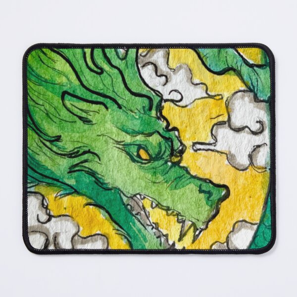 Item preview, Green Dragon in Clouds designed and sold by starbunnykawaii.