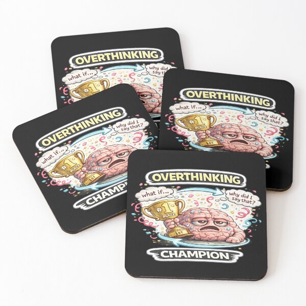Item preview, Overthinking Champion Dark Anxiety Meme Brain Sticker designed and sold by FeralMindStudio.