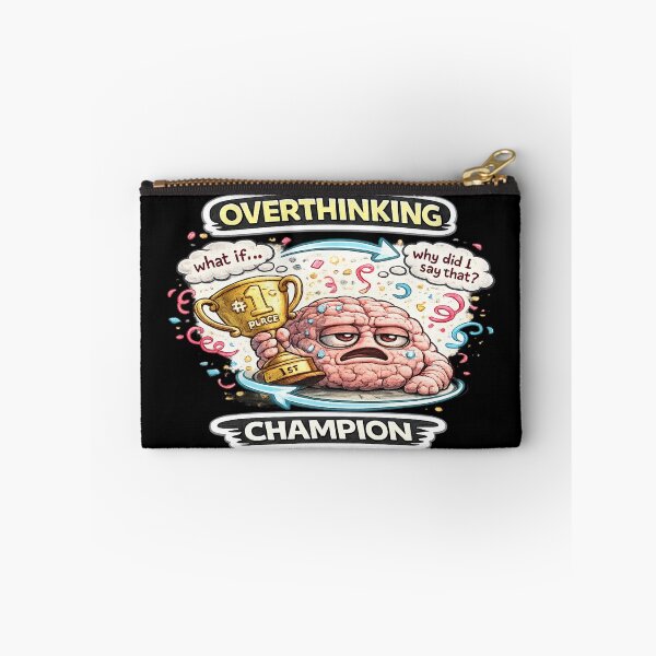 Item preview, Overthinking Champion Dark Anxiety Meme Brain Sticker designed and sold by FeralMindStudio.