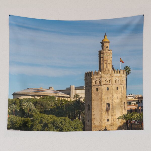 Item preview, Torre del Oro Seville Spain – Golden Hour Riverfront Architecture Photography designed and sold by Stuart Chard Photography.