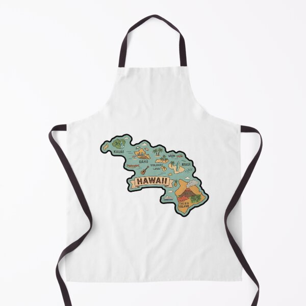 Item preview, Hawaii Illustrated Map – Retro State Regions & Landmarks designed and sold by Paper Drip.