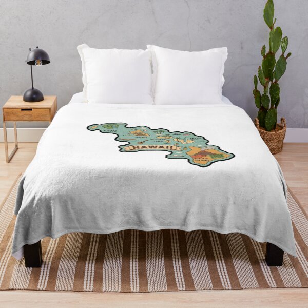 Item preview, Hawaii Illustrated Map – Retro State Regions & Landmarks designed and sold by Paper Drip.
