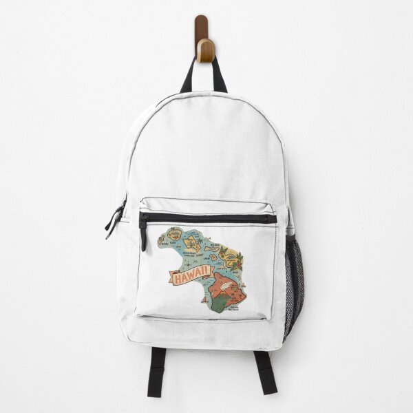 Item preview, Hawaii Illustrated Map – Retro State Regions & Landmarks designed and sold by Paper Drip.
