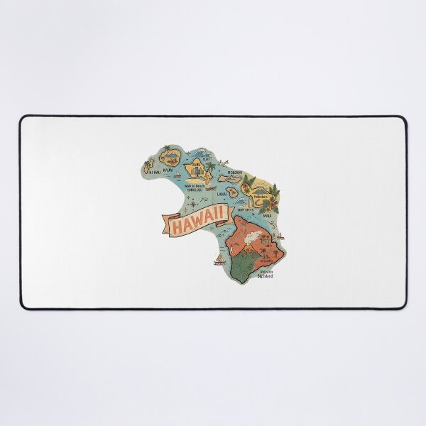 Item preview, Hawaii Illustrated Map – Retro State Regions & Landmarks designed and sold by Paper Drip.