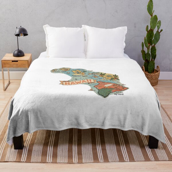 Item preview, Hawaii Illustrated Map – Retro State Regions & Landmarks designed and sold by Paper Drip.