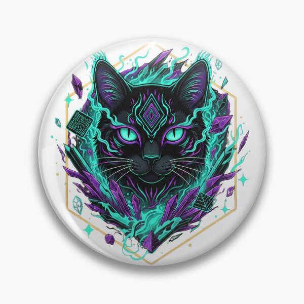 Item preview, CyberCat: Mystical Neon Guardian designed and sold by DiegoGamba16.