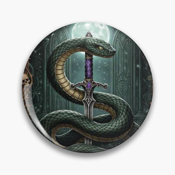 Item preview, Serpent and Sword Under Moonlight – Dark Gothic Transformation Art designed and sold by RavenPaperworks.