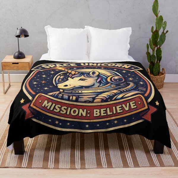 Item preview, Retro NASA Space Unicorn Missoin Patch - Cosmic Badge designed and sold by Envision Designs.