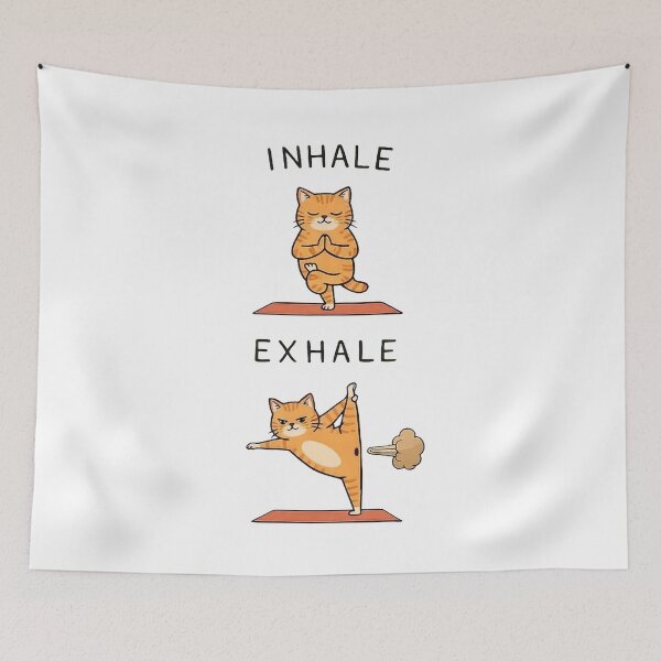 Item preview, Playful Cat Yoga Illustration Artwork designed and sold by doodledat.