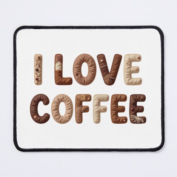 Item preview, I LOVE COFFEE - IN FAUX LETTERING designed and sold by AlexOBrienArt.