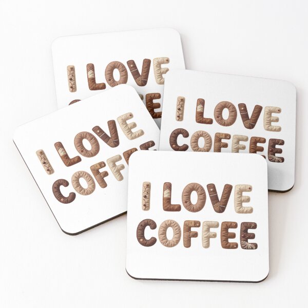 Item preview, I LOVE COFFEE - IN FAUX LETTERING designed and sold by AlexOBrienArt.