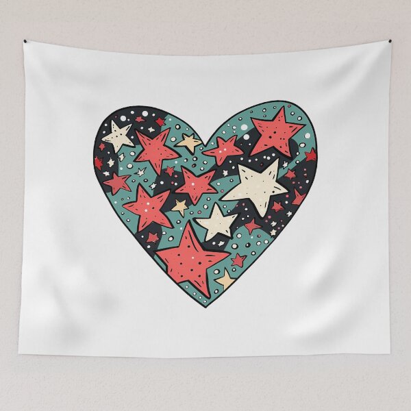 Item preview, Star-Filled Heart Saint Valentine's Day - Cute Kawaii Cosmic Love Art Print designed and sold by DesignArtist.ia.