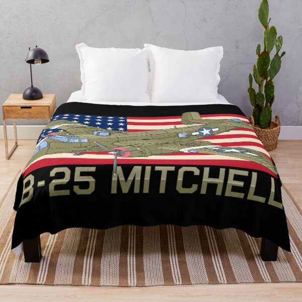 Item preview, B-25 Mitchell Bomber Plane Patriotic WW2 48 Star USA Flag designed and sold by MilitaryMart.