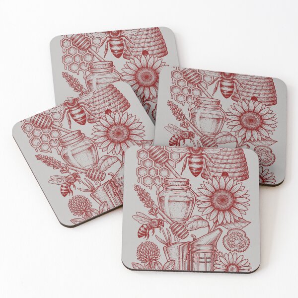 Item preview, Maroon Queen Bee - Vintage Red Ink Tattoo Flash designed and sold by DigitalGlade.