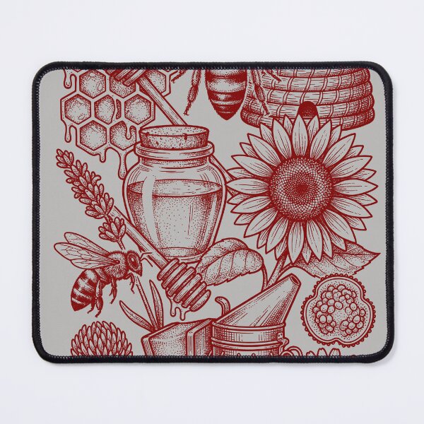 Item preview, Maroon Queen Bee - Vintage Red Ink Tattoo Flash designed and sold by DigitalGlade.