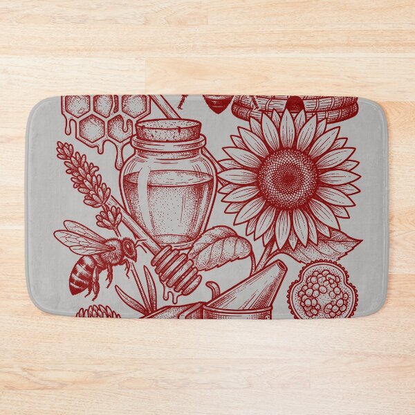 Item preview, Maroon Queen Bee - Vintage Red Ink Tattoo Flash designed and sold by DigitalGlade.