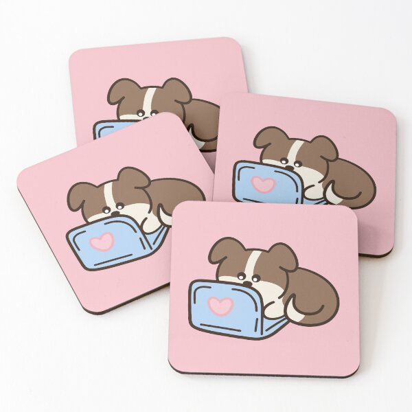 Item preview, cute kawaii dog on computer designed and sold by kaybowzie.