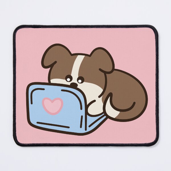 Item preview, cute kawaii dog on computer designed and sold by kaybowzie.